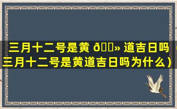 三月十二号是黄 🌻 道吉日吗（三月十二号是黄道吉日吗为什么）
